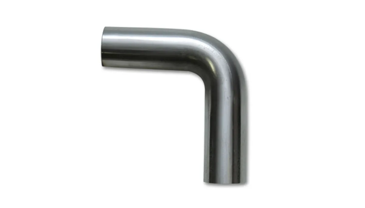 90 Degree Stainless Steel Bend; 5 in. OD; 7.5 in. Centerline Radius; 6 in. Leg Length From Tangent 1; 6 in. Leg Length From Tangent 2; product image