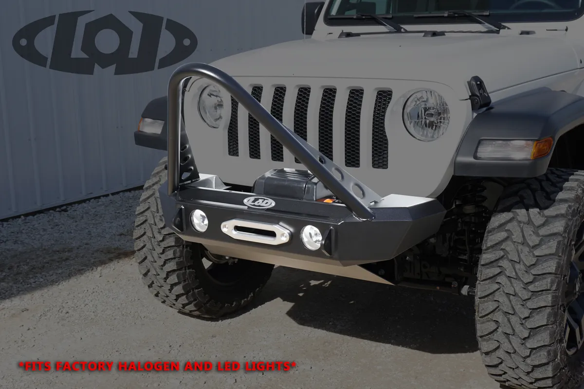 JL/JT Signature Series Shorty Front Bumper w / Stinger Guard (Black Powder Coated) product image