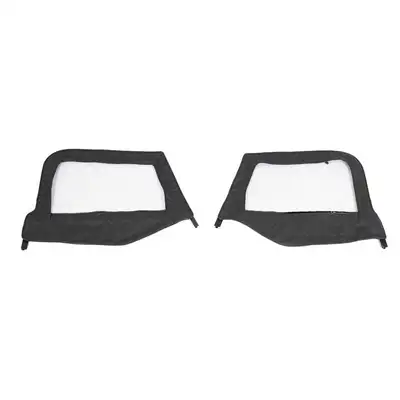 Overland Vehicle Systems Jeep TJ Half Door Uppers Replacement Soft Upper Doors For 97-06 Wrangler TJ Black Pair King 4WD