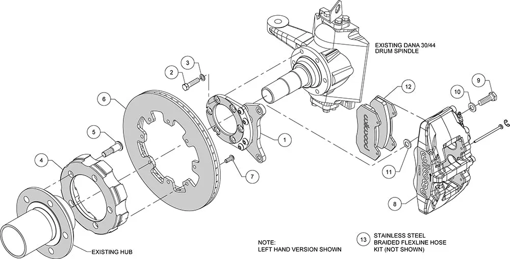 1966 - 1975 Ford Forged Dynapro 6 Big Brake Front Brake Kit (Hat) - 140-13303 product image
