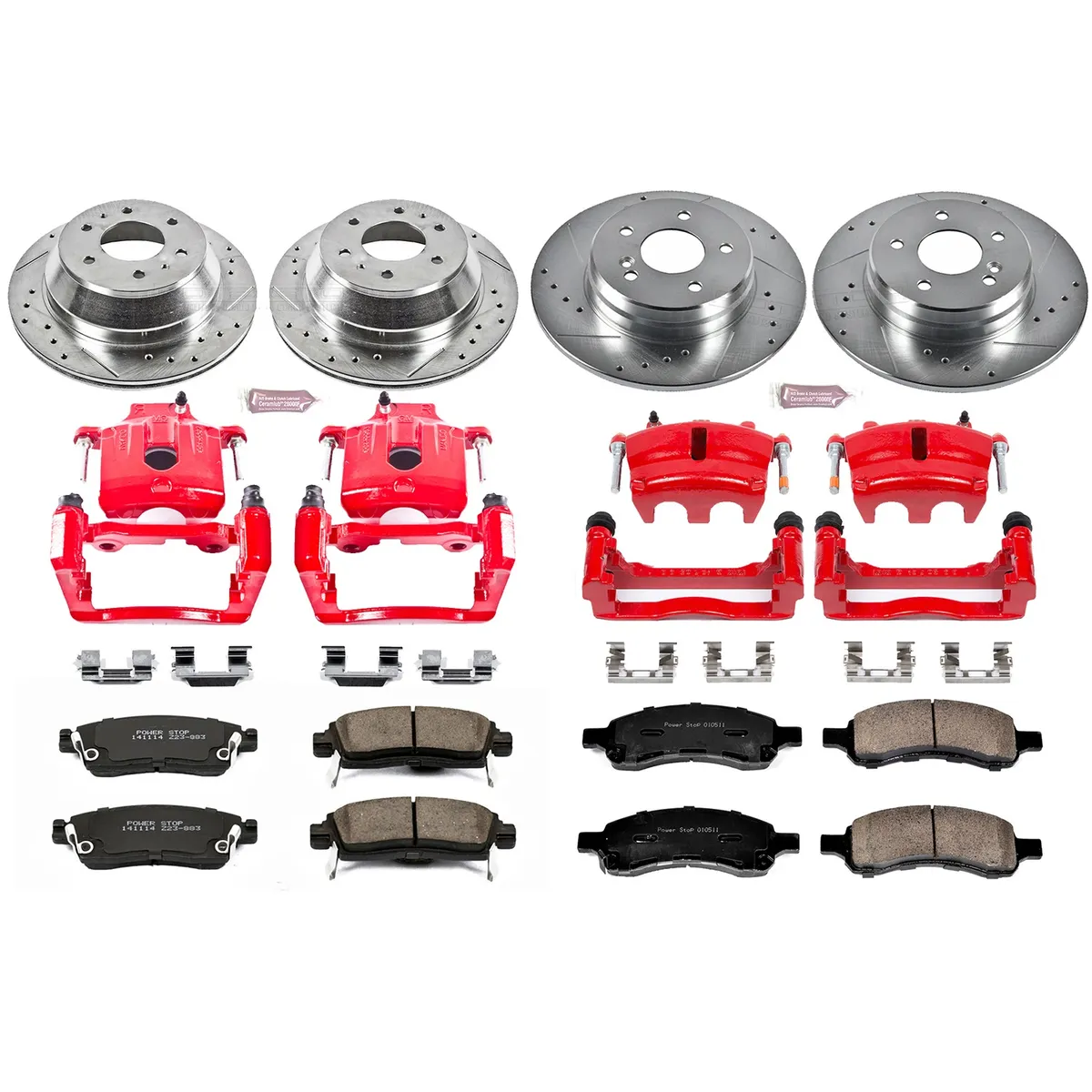 Z23 Evolution Sport Upgrade Kit: Drilled/Slotted Rotors; Carbon-Fiber Ceramic Pads; Powder Coated Calipers product image