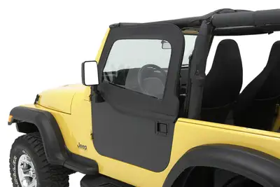 Bestop Black Denim Element Doors HighRock 4x4 Element Doors Upper Fabric Half-door Set Jeep 80-95 CJ7 & Wrangler; Fits Element Doors 51794, 51797 or 51808