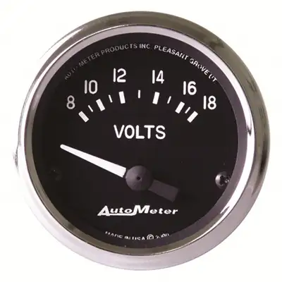AutoMeter Gauge, Voltmeter, 2 1/16", 18V, Electric, Cobra
