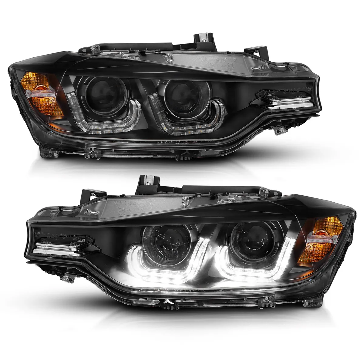Bmw 3 Series F30 4DR 12-15 Projector U-Bar Headlights Black (For Halogen Model) product image