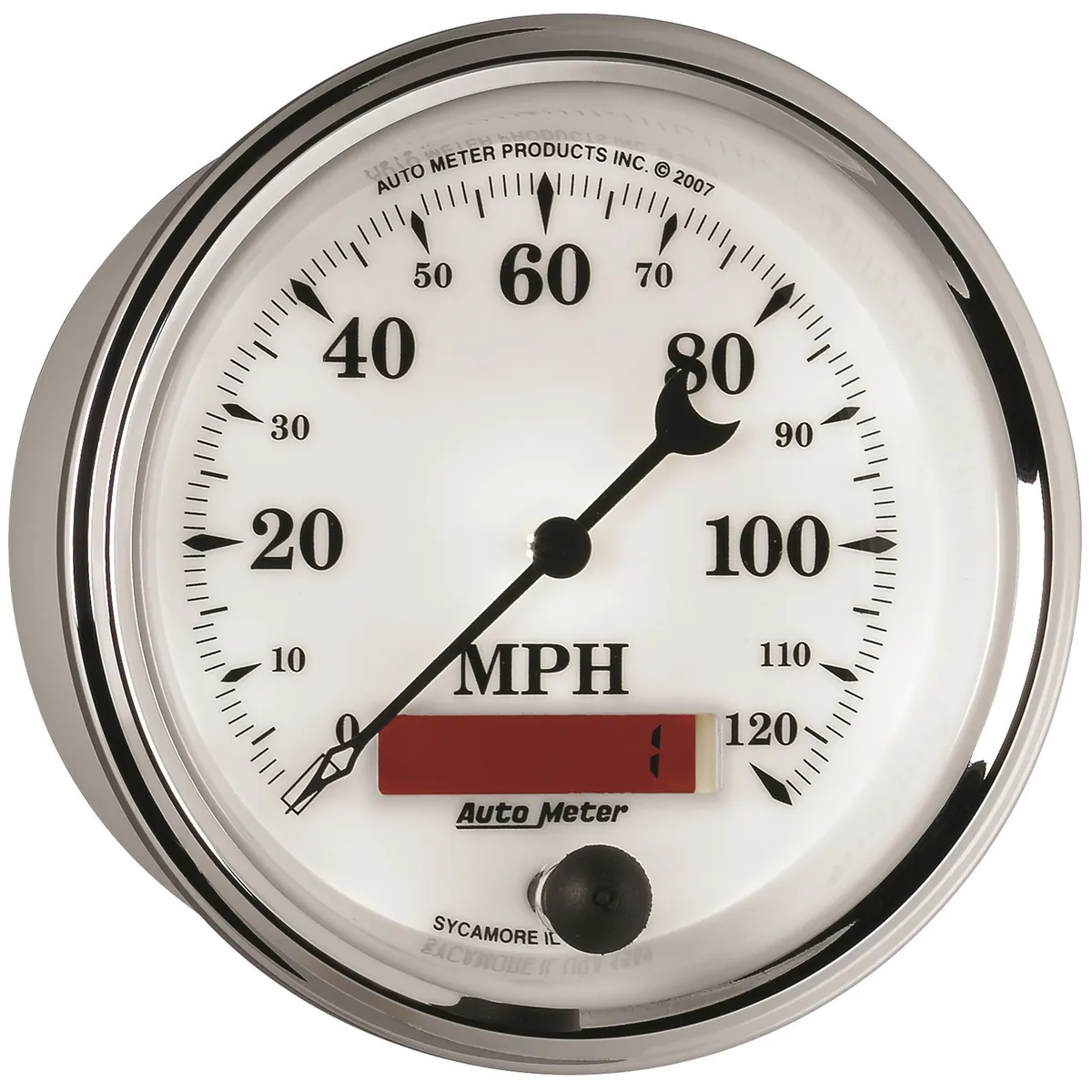 3-3/8in. Speedometer; 0-120 Mph; Old-Tyme White II product image