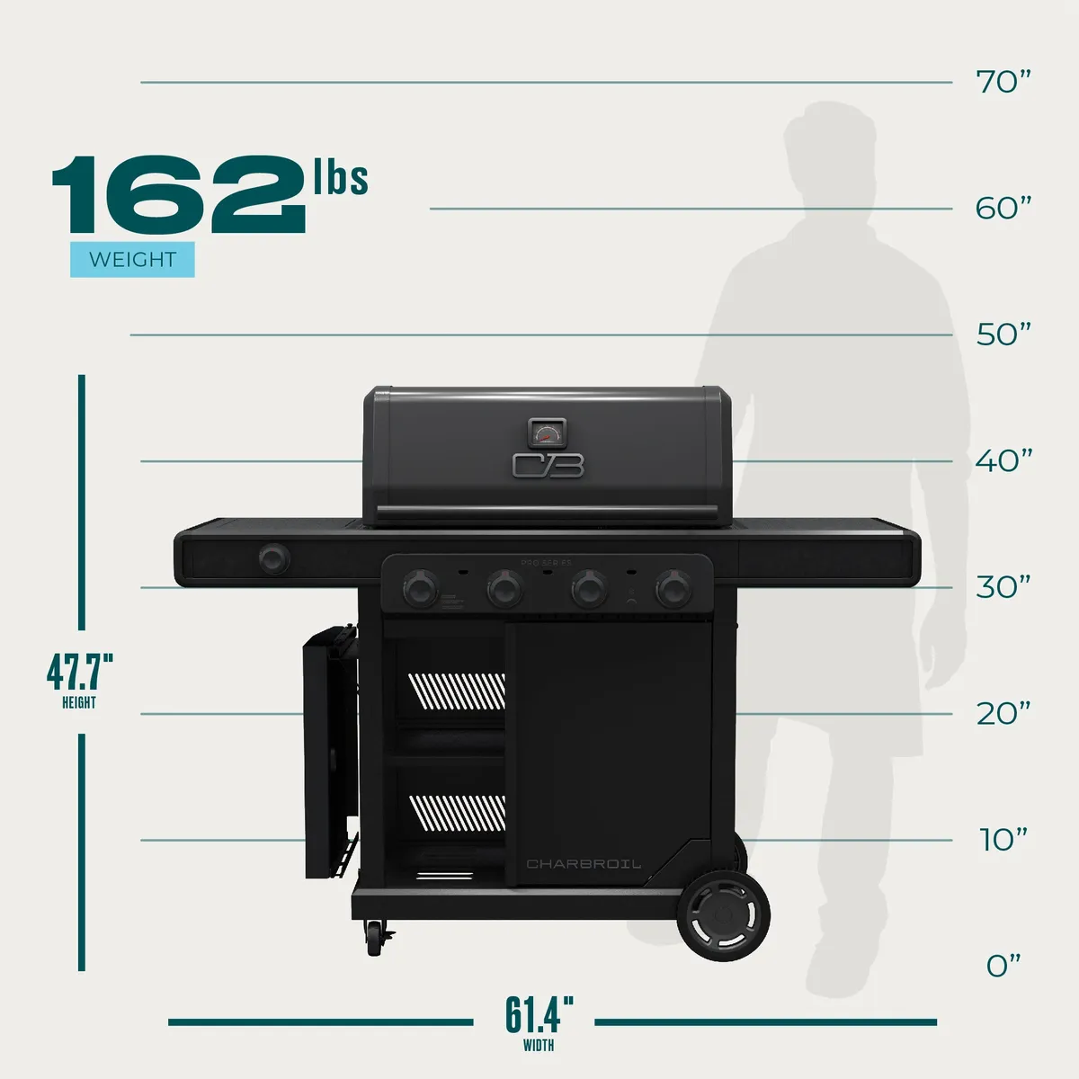 Pro Series™ 4-Burner Gas Grill and Griddle with Side Burner product image