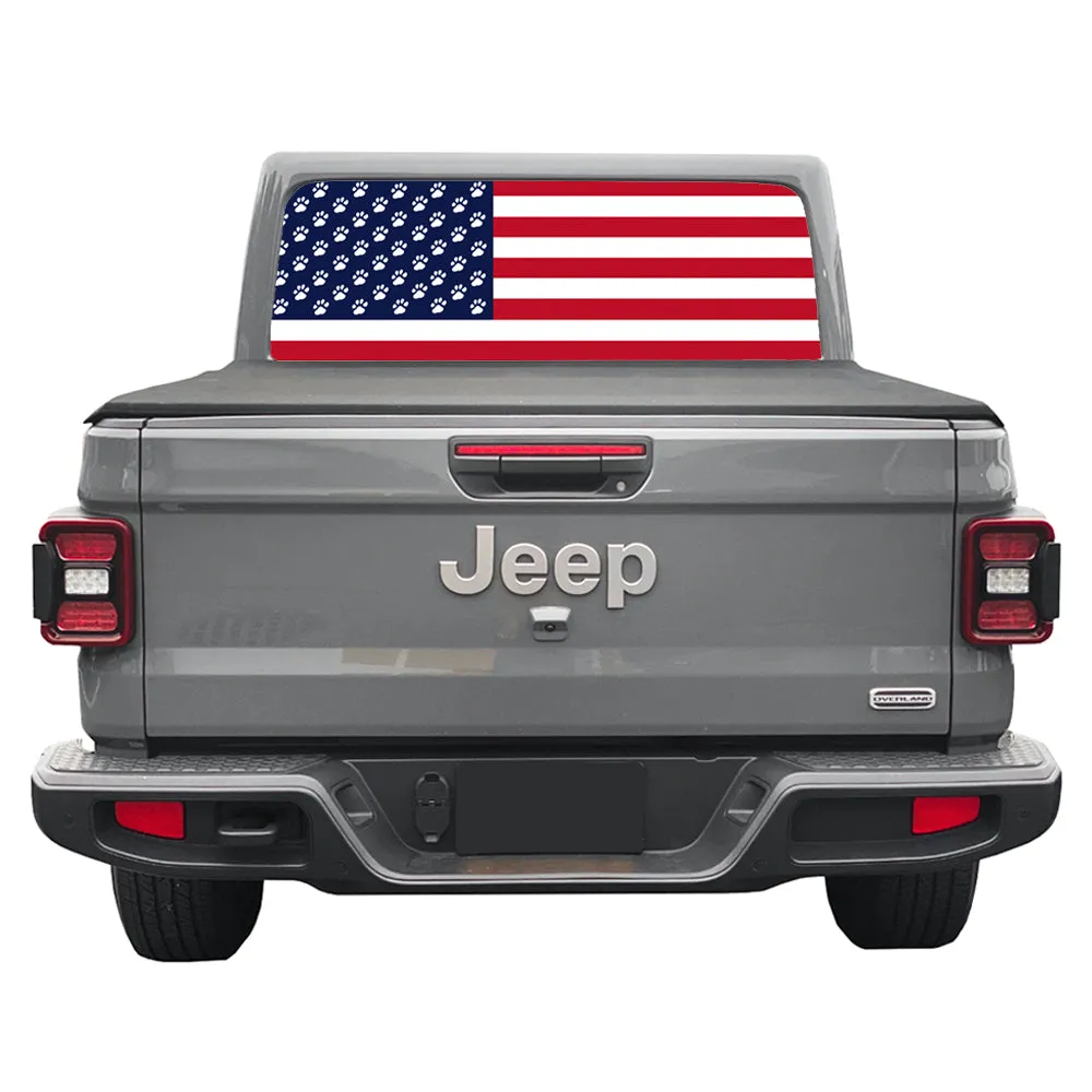 Paws Old Glory Rear Window Decal product image