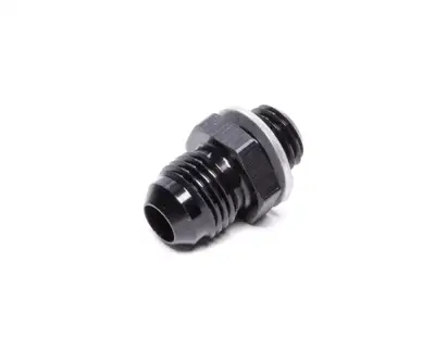 Vibrant Performance Straight AN to Metric Adapter Fitting; -6AN; M12x1.5 Metric Size; 6061 Aluminum; Black Anodized;
