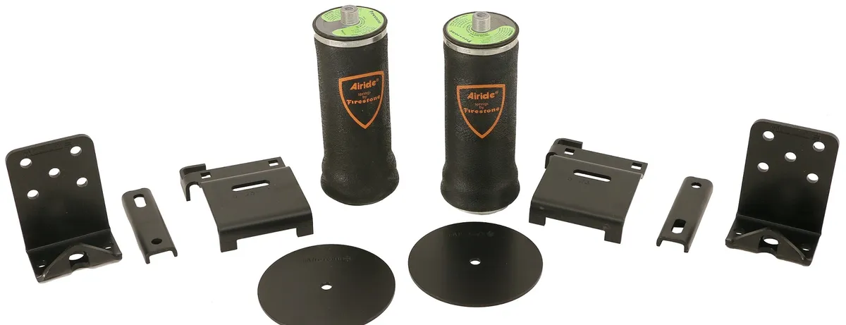 Air Over Leaf W/ 2000 LbCapacity For 2 -2.5 Inch Wide Leaf Spring W/ Under Frame Upper Mount Universal Fit 4 Inch Diameter 7076 Air Springs Brackets And Hardware Ridetech product image