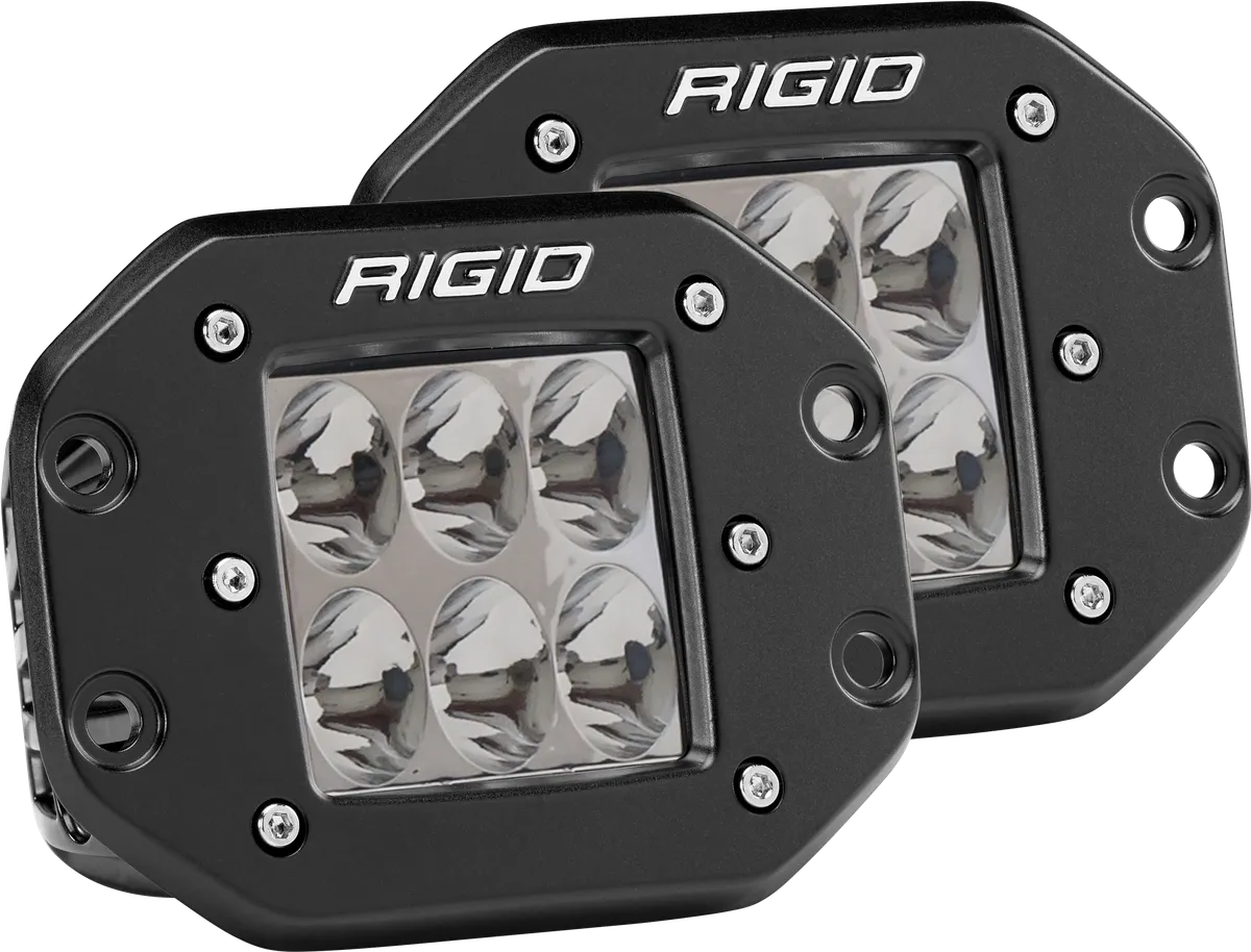 Rigid D-Series Pro LED Light, Driving Optic, Flush Mount, Black Housing, Pair product image