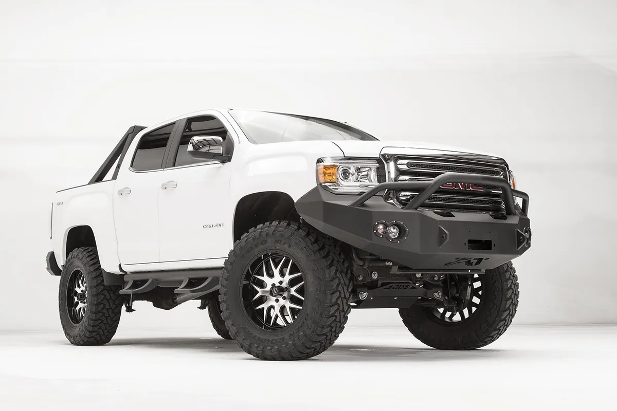 Premium Winch Front Bumper; 2 Stage Black Powder Coated; w/Pre-Runner Guard; product image