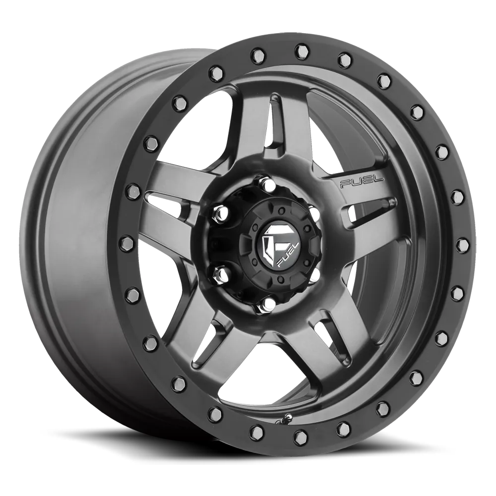 Aluminum Wheels 17X8.5 Anza D558 6 On 139.7 Matte Gunmetal Gray 78.1 Bore 6 Offset 5 Spoke Fuel Off Road Wheels product image