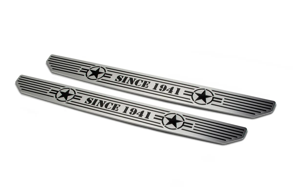 DV8 Offroad D-JL-180014-STR2 Front Sill Plates with in.Since 1942 in. Logo product image
