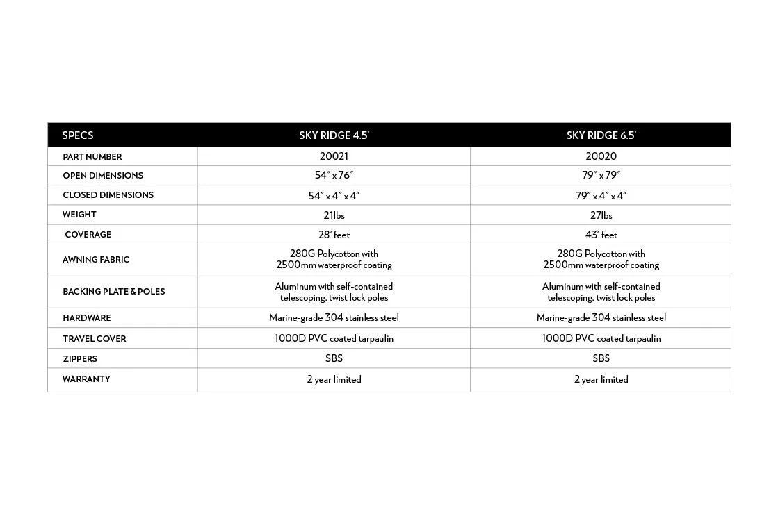 Sky Ridge 4.5ft Awning Grey product image
