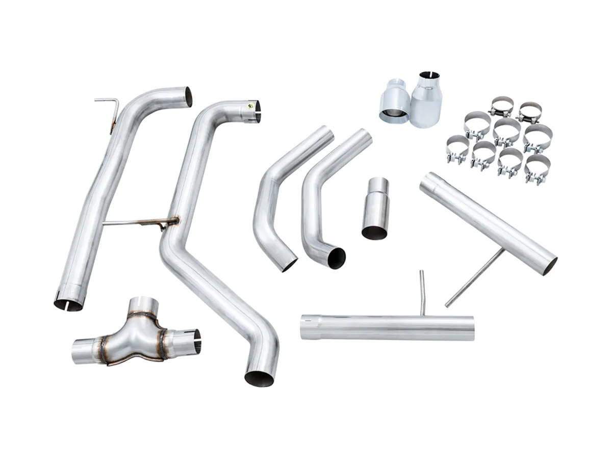 AWE Track Edition Exhaust - Non-Resonated - for MK7 Jetta GLI w/ Stock Downpipe - Chrome Silver Tips product image