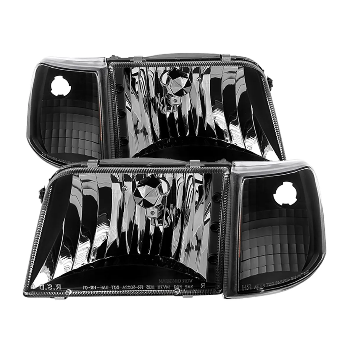 Spyder Auto 9397 Ranger Crystal Headlights With Corner Lights 4pcs Setsblack