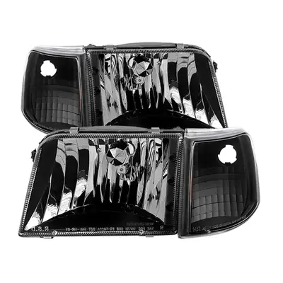 Spyder Auto 9397 Ranger Crystal Headlights With Corner Lights 4pcs Setsblack