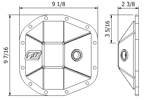 Motobilt Rear D35 Diff Cover - Bare Steel - JL Sport/Sahara product image