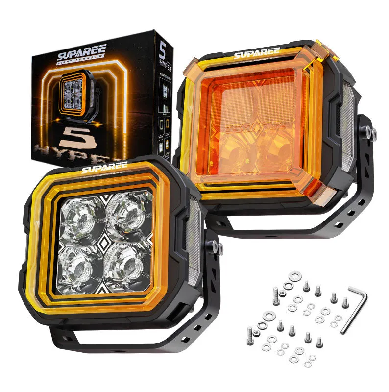 5-Inch White + Amber Dual-Mode A-Pillar Ditch LED Off Road Lights for Jeep Wrangler JK product image