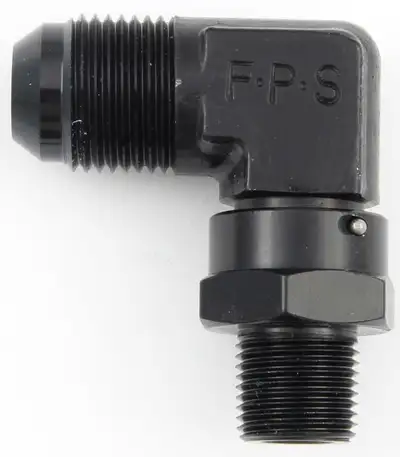 Fragola Performance Systems #12 x 1/2 MPT 90 Deg Swivel Adapter Black