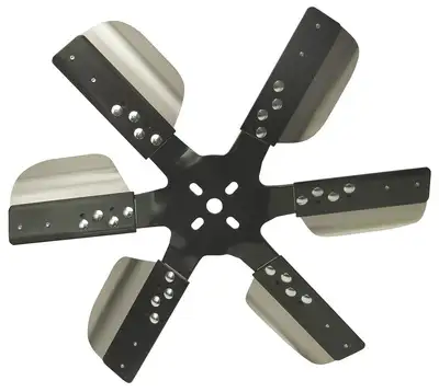 Derale 17 Heavy Duty Stainless Steel Reverse Rotation Flex Fan, Black Hub