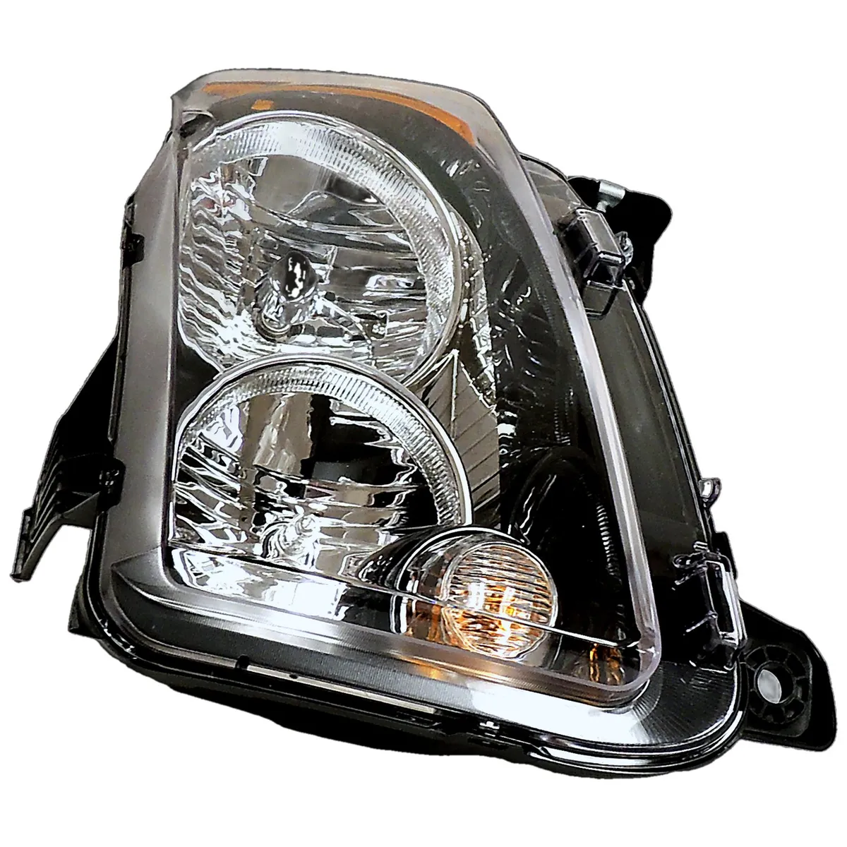 Blackamberclearchrome Headlight w/ Halogen Bulbs w/ Black Bezels;right Headlamp;includes Bulbs product image