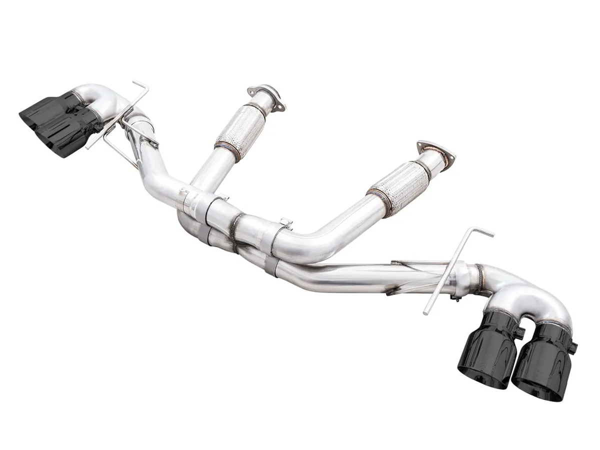 AWE Track Edition Exhaust for C8 Corvette - Quad Chrome Silver Tips product image