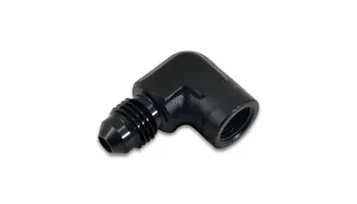 Vibrant Performance 90 Degree an to Npt Adapter Fitting; -3an x 0.125 In. Npt; 6061 Aluminum; Black Anodized; Male an to Female Npt Adapter;