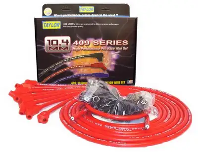 Taylor Cable Taylor Cable Universal 10.4mm 409 Series Spark Plug Wire Set - 8 Cylinders - 135° Spark Plug Boot Angle - Red - 79253