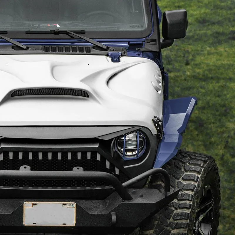 Jeep White Color Fiber Glass Hood with Vent for JL & JT | Beast Monster product image