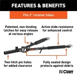 Curt Rambler Steel RV Tow Bar 7500 Lbs. 2 Inch Shank) Includes Tow Bar Safety Cables Hitch Pin and Clip RockJock 4X4 product image