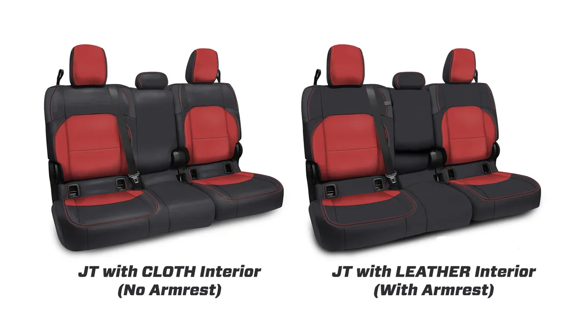 Rear Bench Cover for Jeep Gladiator JT with no Armrest All Black PRP Seats product image