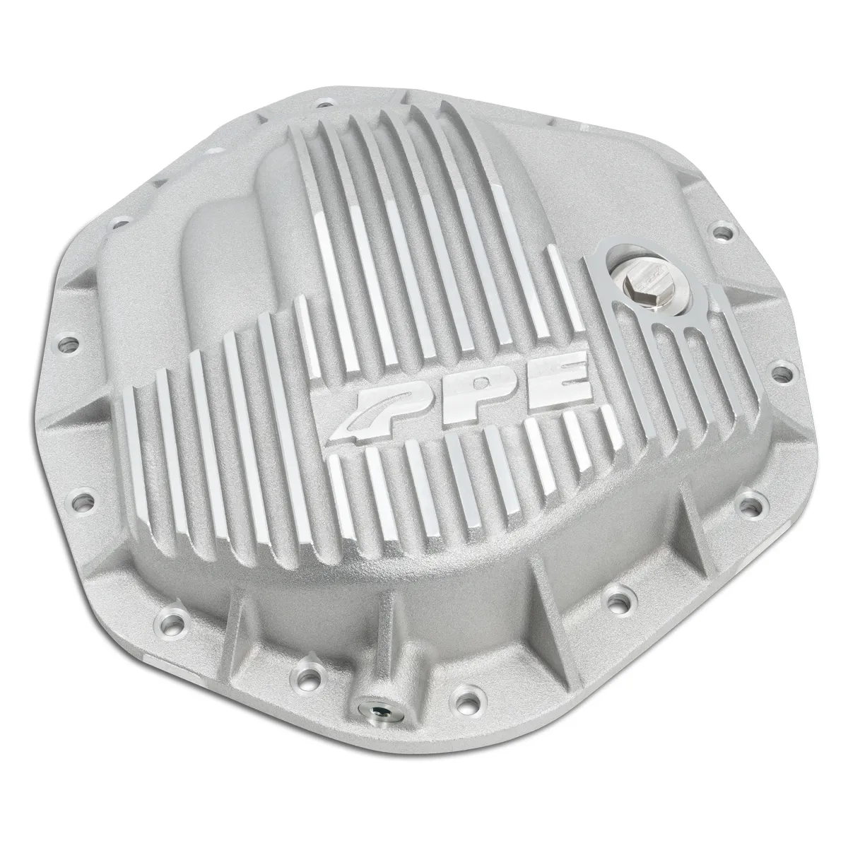 Heavy Duty Cast Aluminum Rear Differential Cover GM/Ram 2500/3500 HD Raw PPE Diesel Silver product image