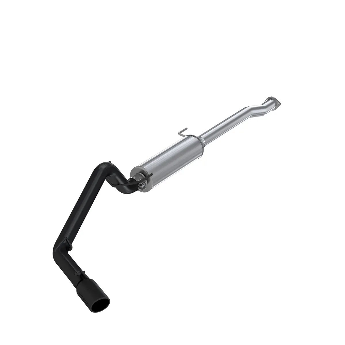 Armor BLK Cat Back Exhaust System; 3 in.; Incl. Front Pipe/Muffler/Tailpipe/Hardware/4 in. OD Tip; Single Side Exit; Black Coated; product image