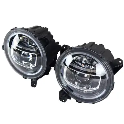 AMERICAN MODIFIED 9 Inch Round Halo DRL LED Headlights w/ Start-Up Animation For 18+ Jeep Wrangler JL & Gladiator Jt(Dot Approved)