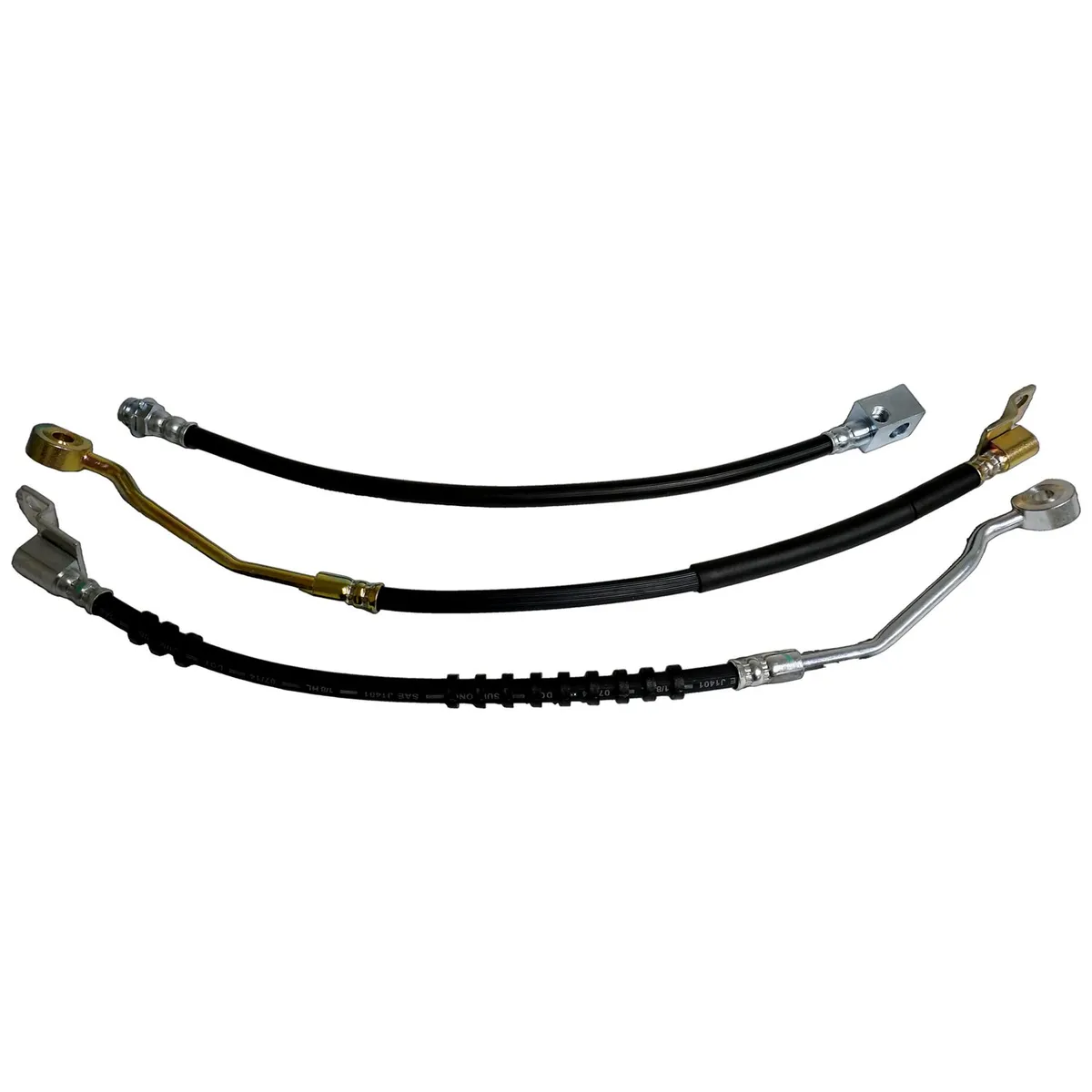 Blacksilvercopper Brake Hose Kit Includes Left And Right Front Hoses Rear Hose to Axle, And 4 Brake Hose Washers product image