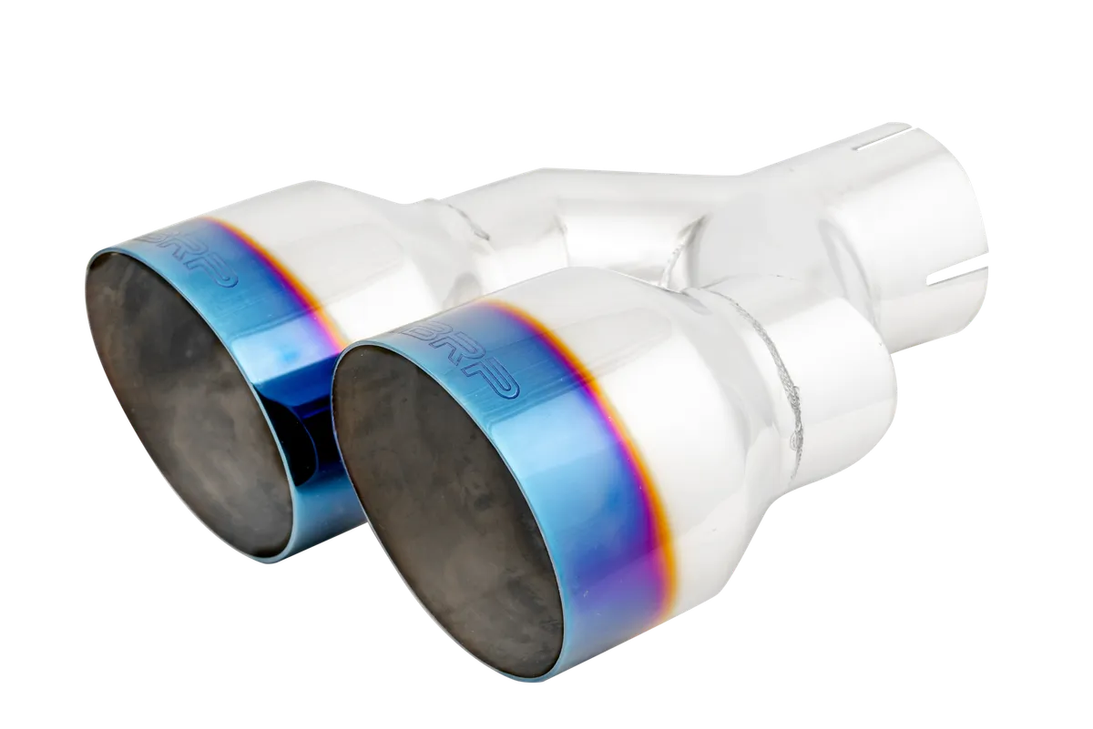 Armor Pro Burnt End Tip; T304 Stainless Steel; 2.5 in. Inlet; Dual 4 in. OD. Out; Single Wall; 9.55 in. Length; product image
