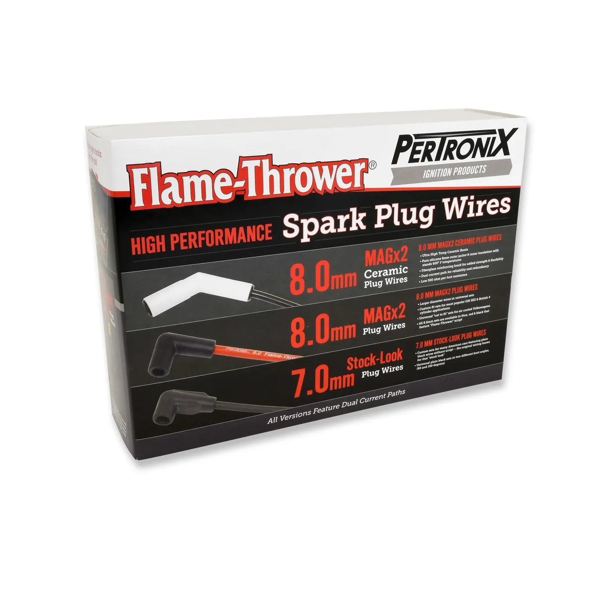 Pertronix PerTronix 708105 Flame-Thrower Spark Plug Wires 8 cyl Custom Fit Black