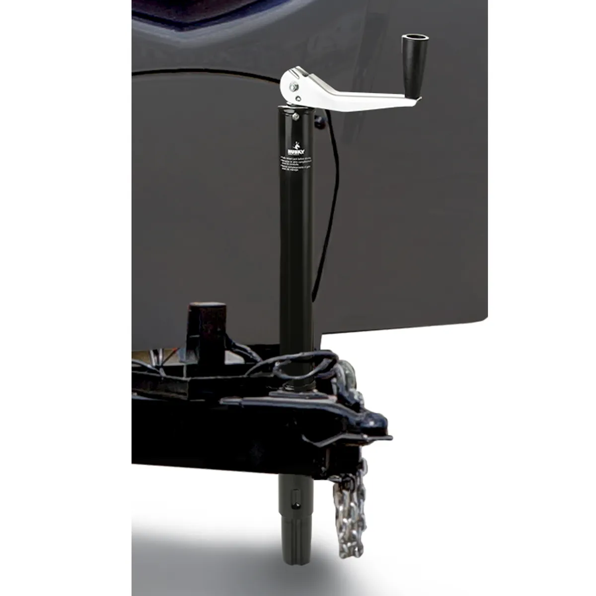 Husky Towing 30775 Man Top Wind Rnd A Frame Jack 2K Tong 2-1/4 Outside Dia Bolt-On or Weld-On Blak product image