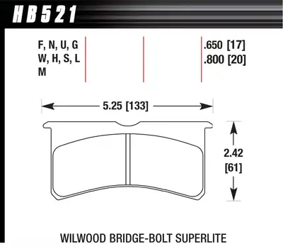 Hawk Performance Overall Thickness: 20 mm Compound: DTC-60 Wilwood BB SL 7420