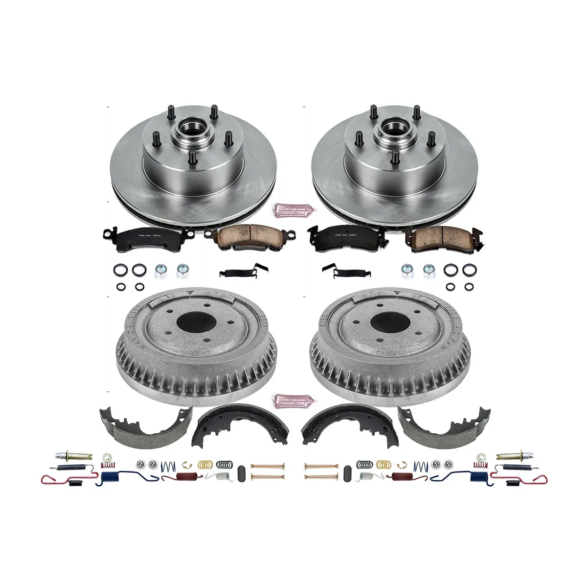 Z17 Direct Replacement Kit: Rotors; Ceramic Pads W/Hardware; Coated Drums; Shoes W/Hold Down And Adjuster Kit product image