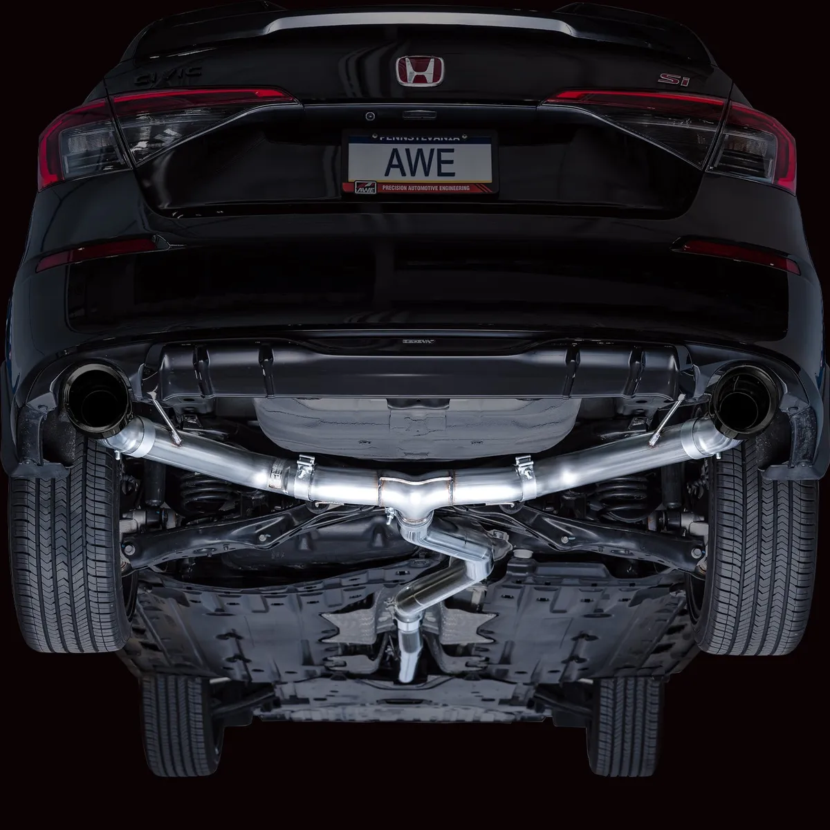 AWE Touring Edition Exhaust for FE1 Civic SiDE4 Acura Integra - Dual Chrome Silver Tips product image