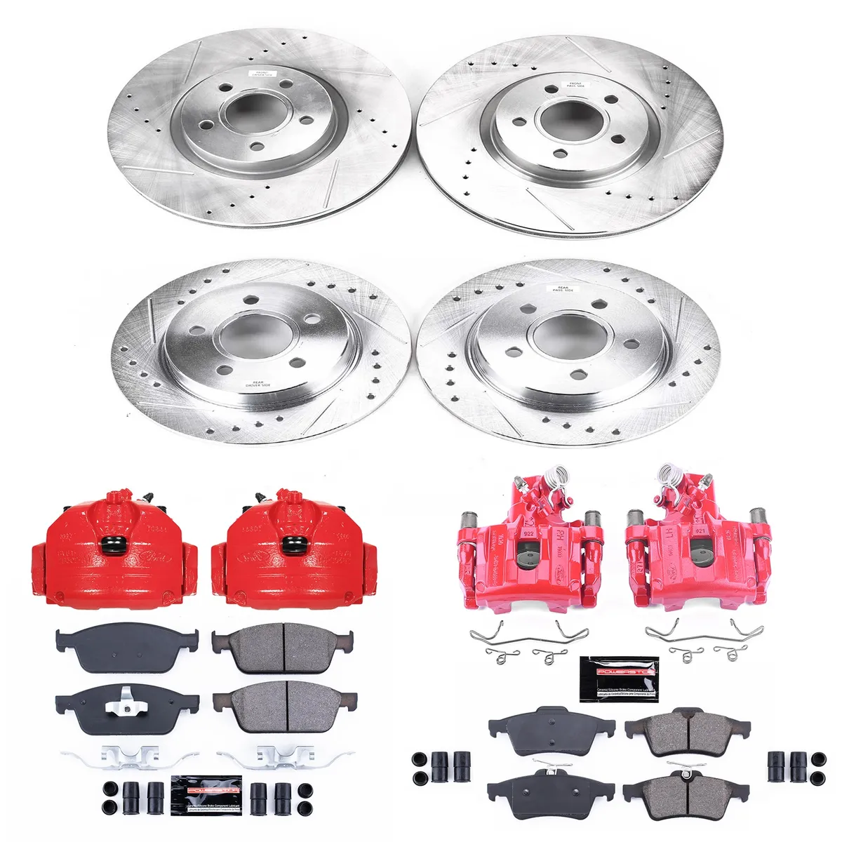 Z23 Evolution Sport Upgrade Kit: Drilled/Slotted Rotors; Carbon-Fiber Ceramic Pads; Powder Coated Calipers product image