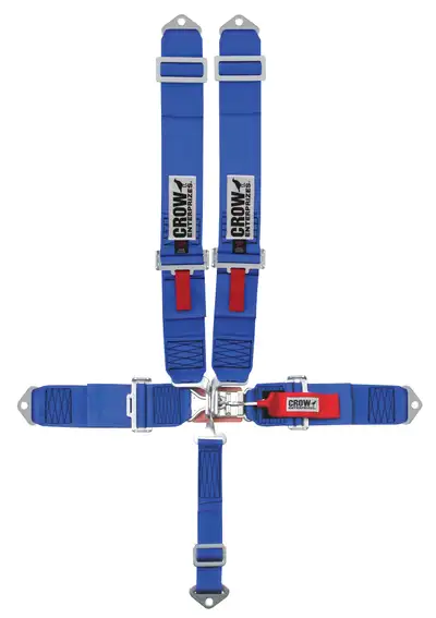 crow safety 5-Pt Harness Small Latch Blu Bolt in Blk Hardware