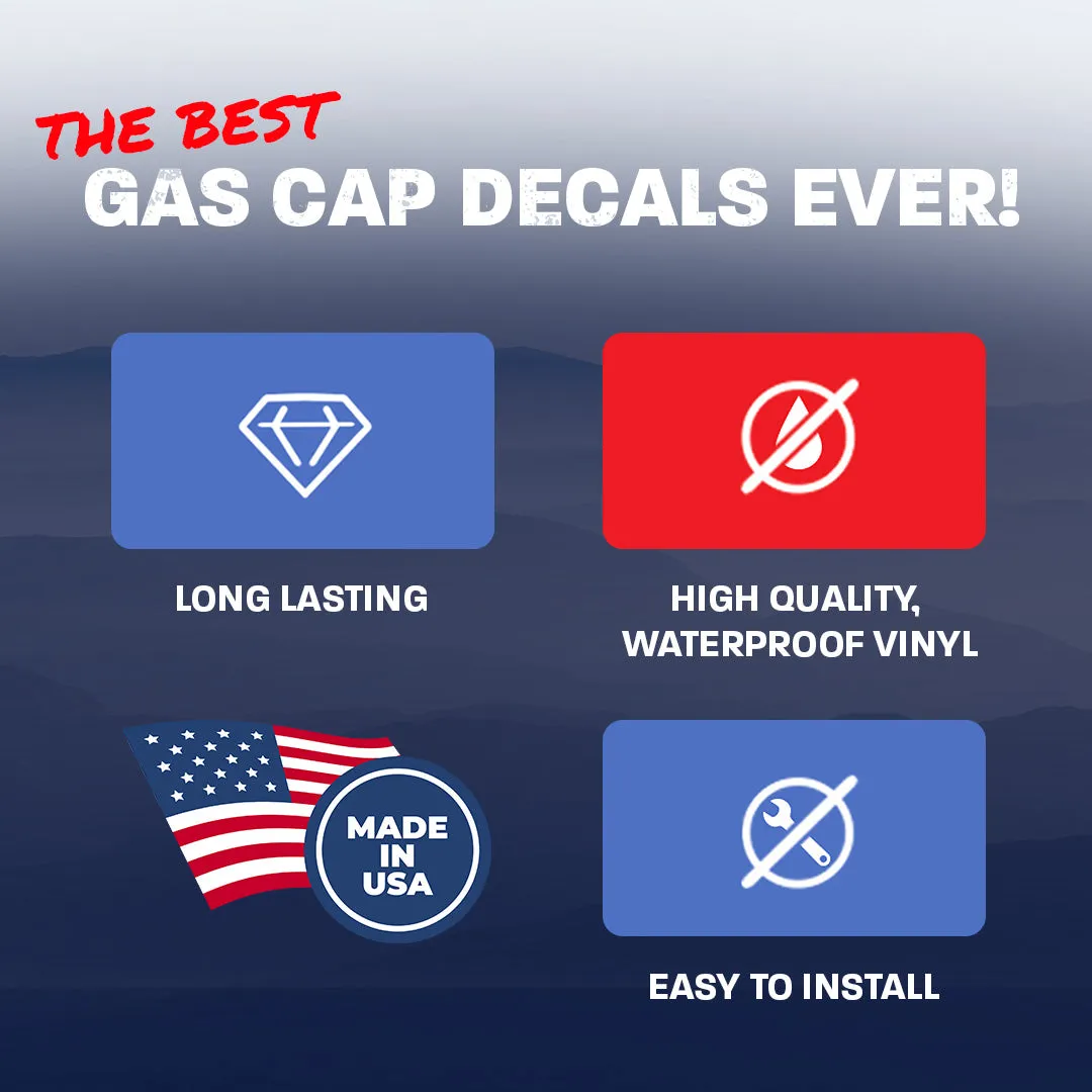 Black & Clear Flag Gas Cap Decal for JT or Gladiator product image