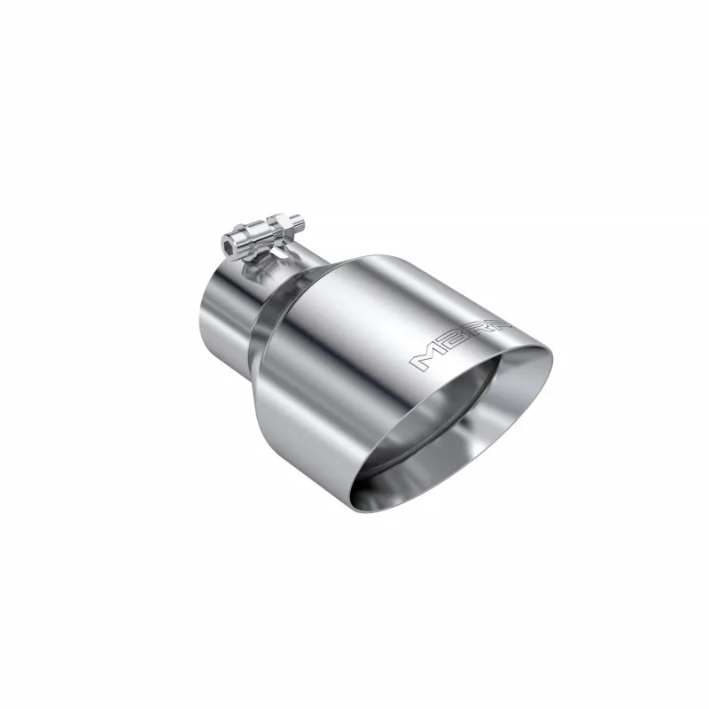 Armor Pro Exhaust Tip; 3 in. Inlet Dia./5 Outlet Dia.; T304 Stainless Steel; L-8 in.; Angle Cut; Dual Wall; product image
