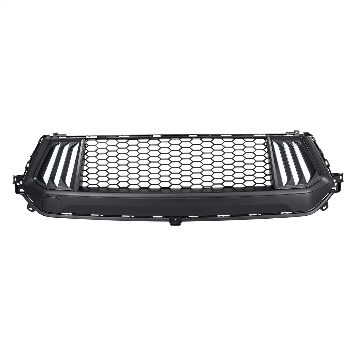American Modified Amfmca00105 Knife Style Front Upper Grille With LED DRL And Turn Signals - Matte Black product image