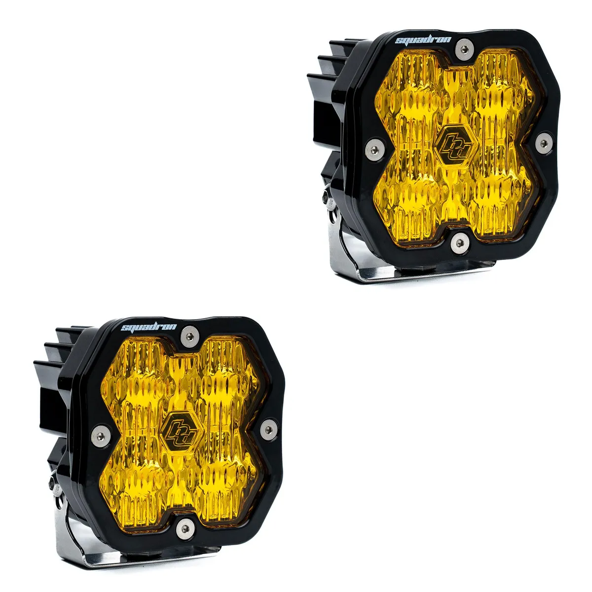Baja Designs Squadron 2.0 Sport Black LED Auxiliary Light Pod Pair (No Harness) Universal Baja Amber Wide Cornering Baja Designs