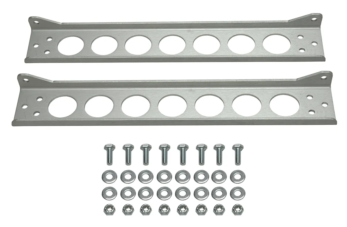 Derale 50023 Single Stacked Plate Brushed Aluminum Brackets With Mounting Hardware product image