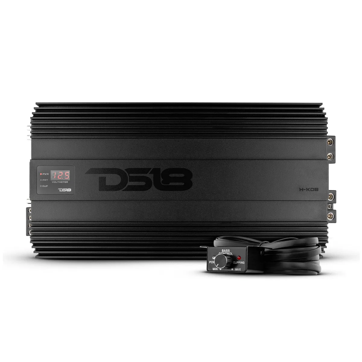 DS18 1-Channel | 15000 (Burst) @ 0.5Ω | 8000 @ 1Ω | 4800 @ 2Ω | 2500 @ 4Ω Watts RMS | With Voltmeter | Black